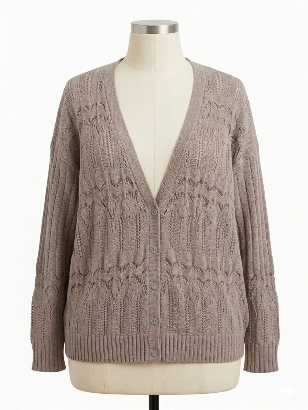 Torrid Open Stitch Pointelle Knit Button Front Cardigan Size 3 (22/24)